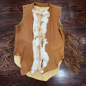 Custom leather and fur vest